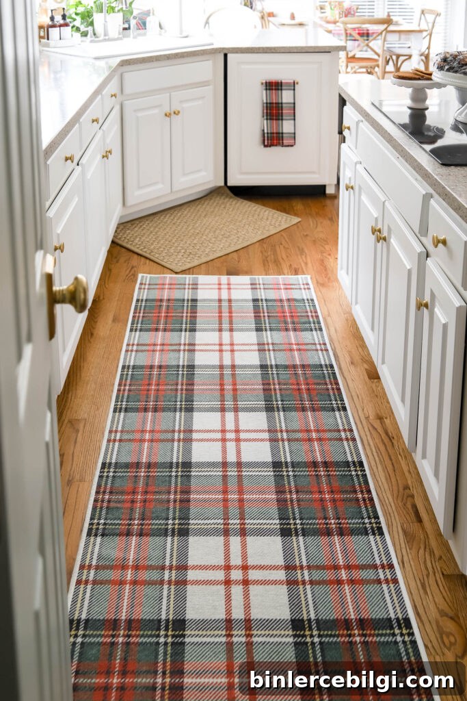 Plaid Holiday Kitchen Runner