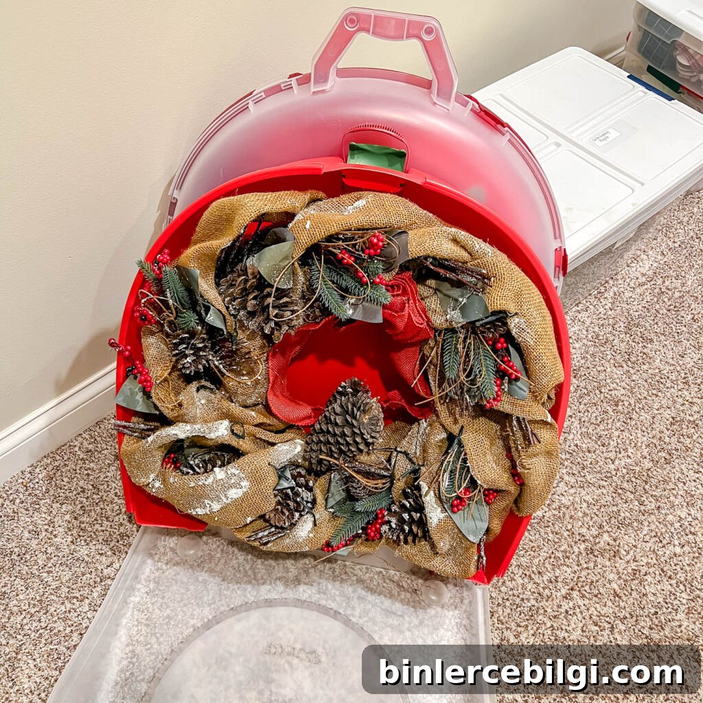 Storing and Organizing Christmas Wreaths