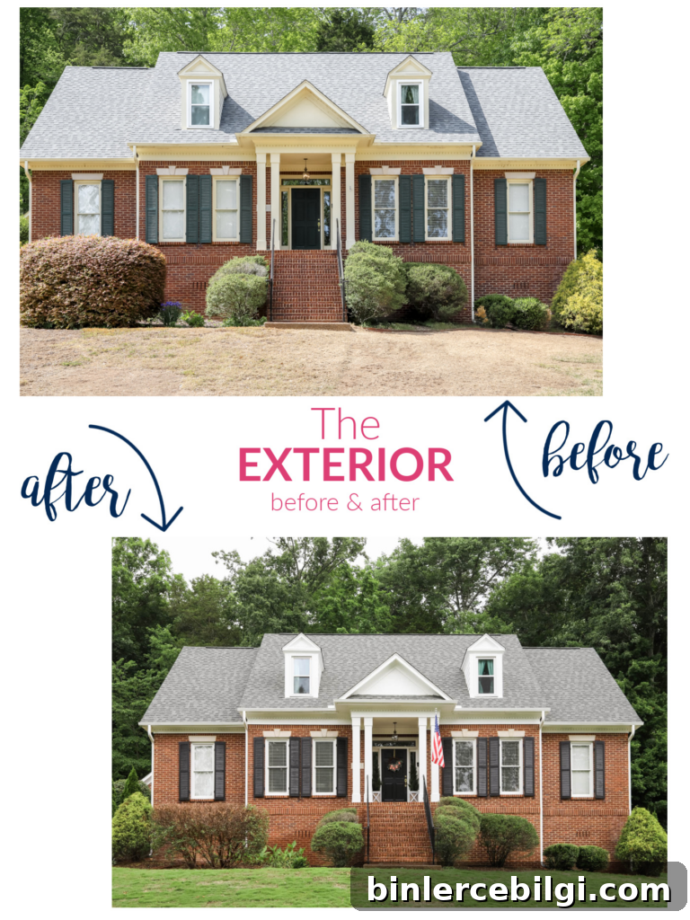 Before and After Brick House Exterior Makeover REVEAL!