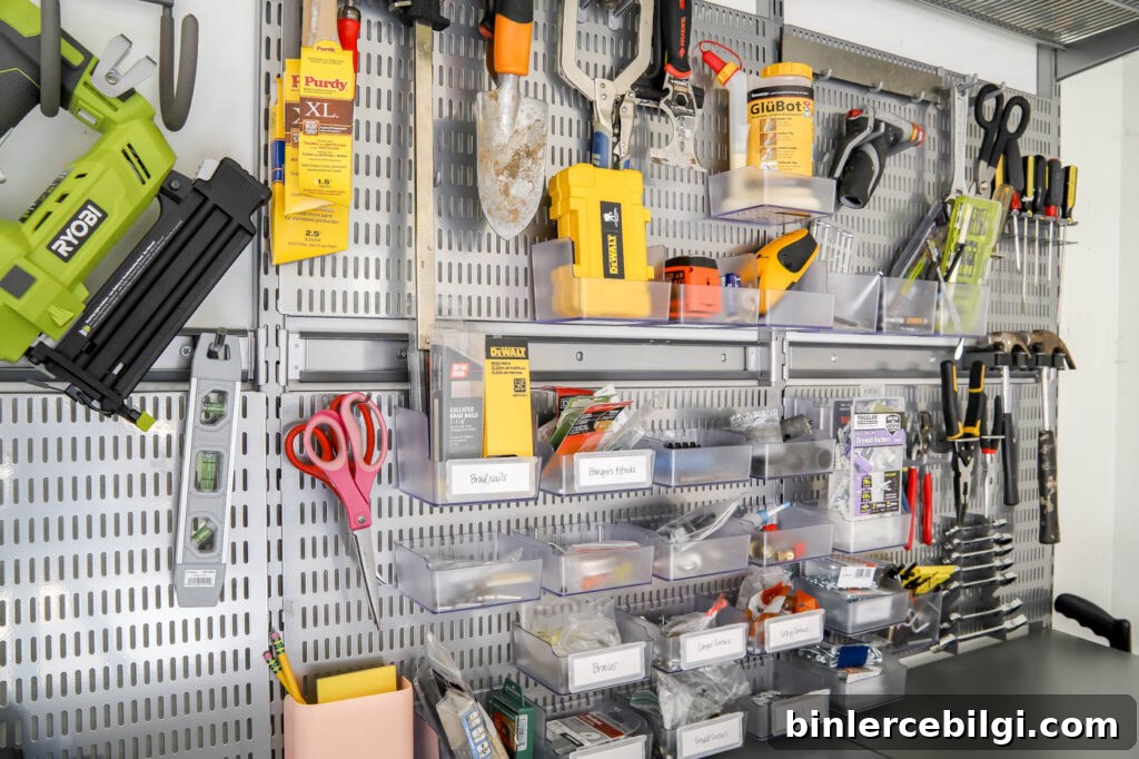 Pegboard System for Garage Organization