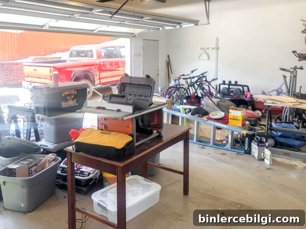 Process of organizing the garage