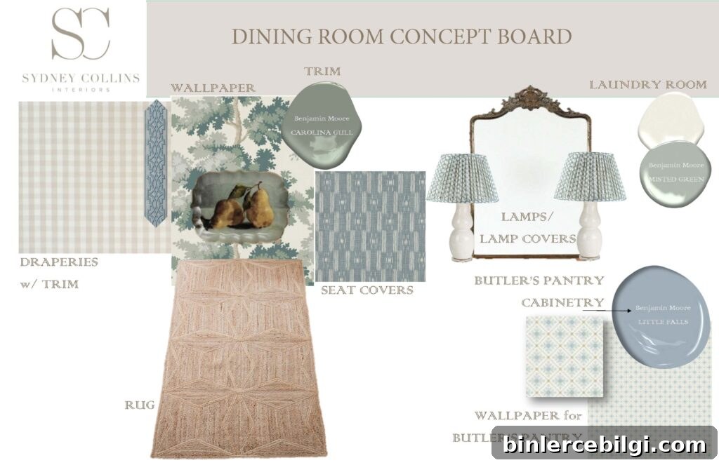 Traditional Dining Room Concept Board | Sydney Collins Interiors
