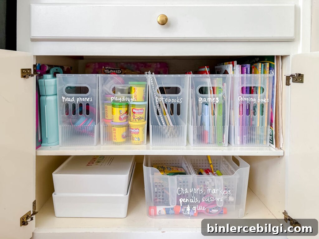 Organized Arts and Crafts Cabinet