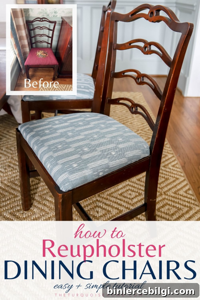 Reupholstered dining chair seats