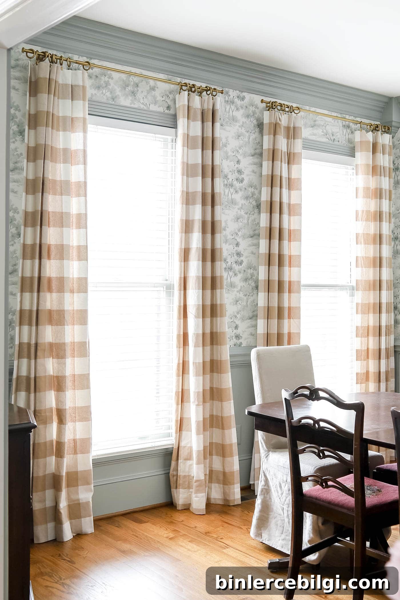 How to Add Curtain Trim Tape for a Custom Finish 3 Dining Room Buffalo Check Curtains