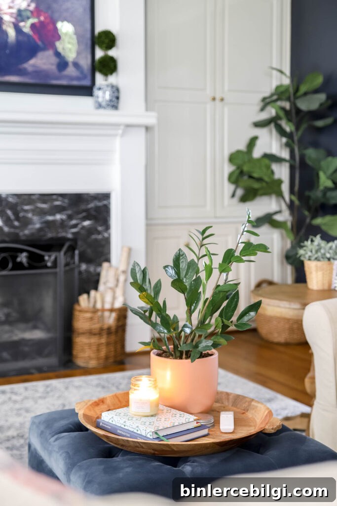 Greenery on the coffee table