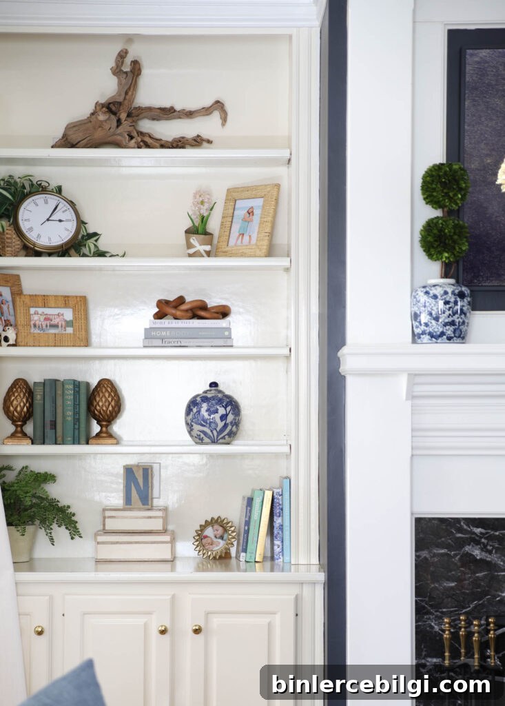 Spring Bookshelf Decor
