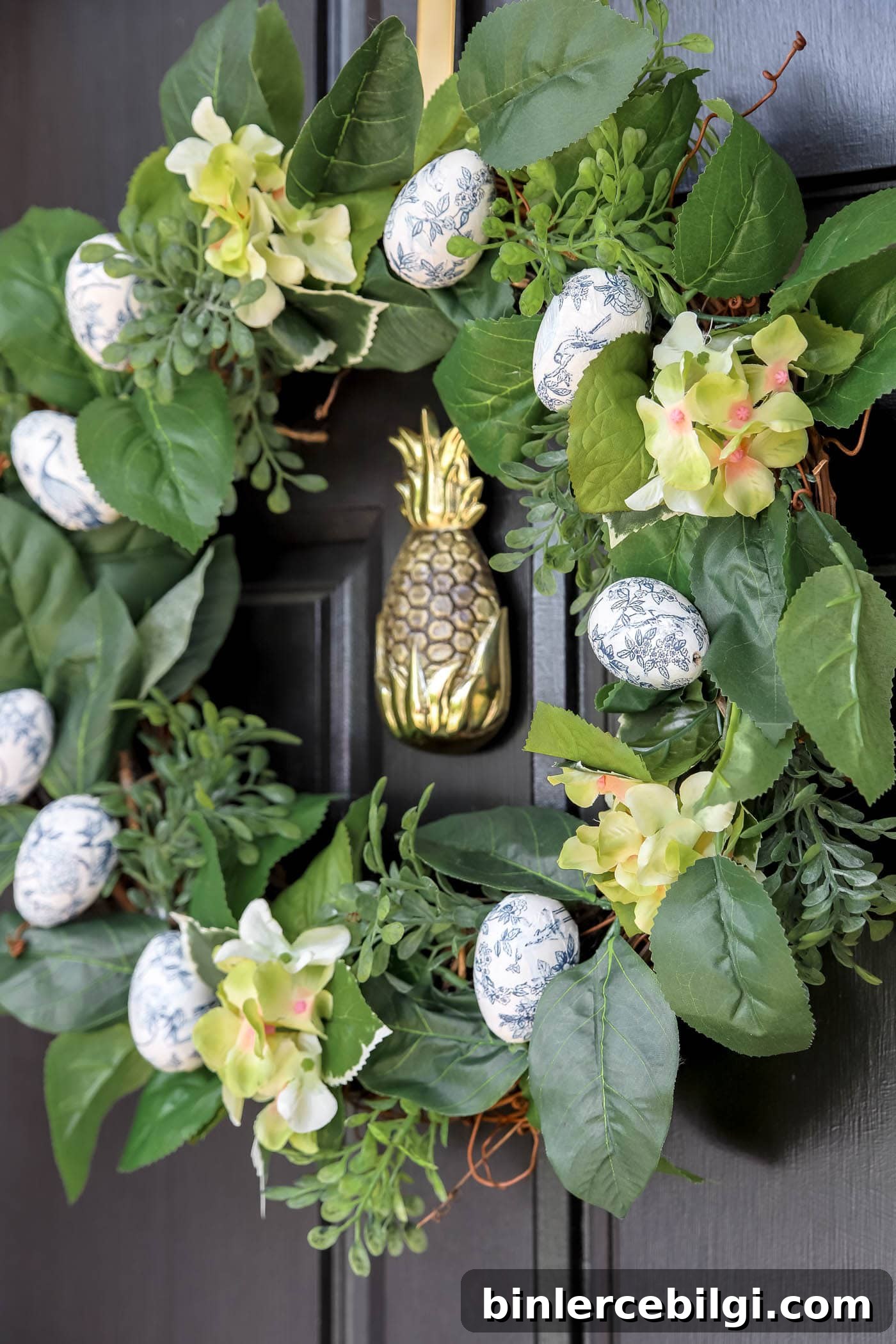 DIY Chinoiserie Egg Wreath for Spring
