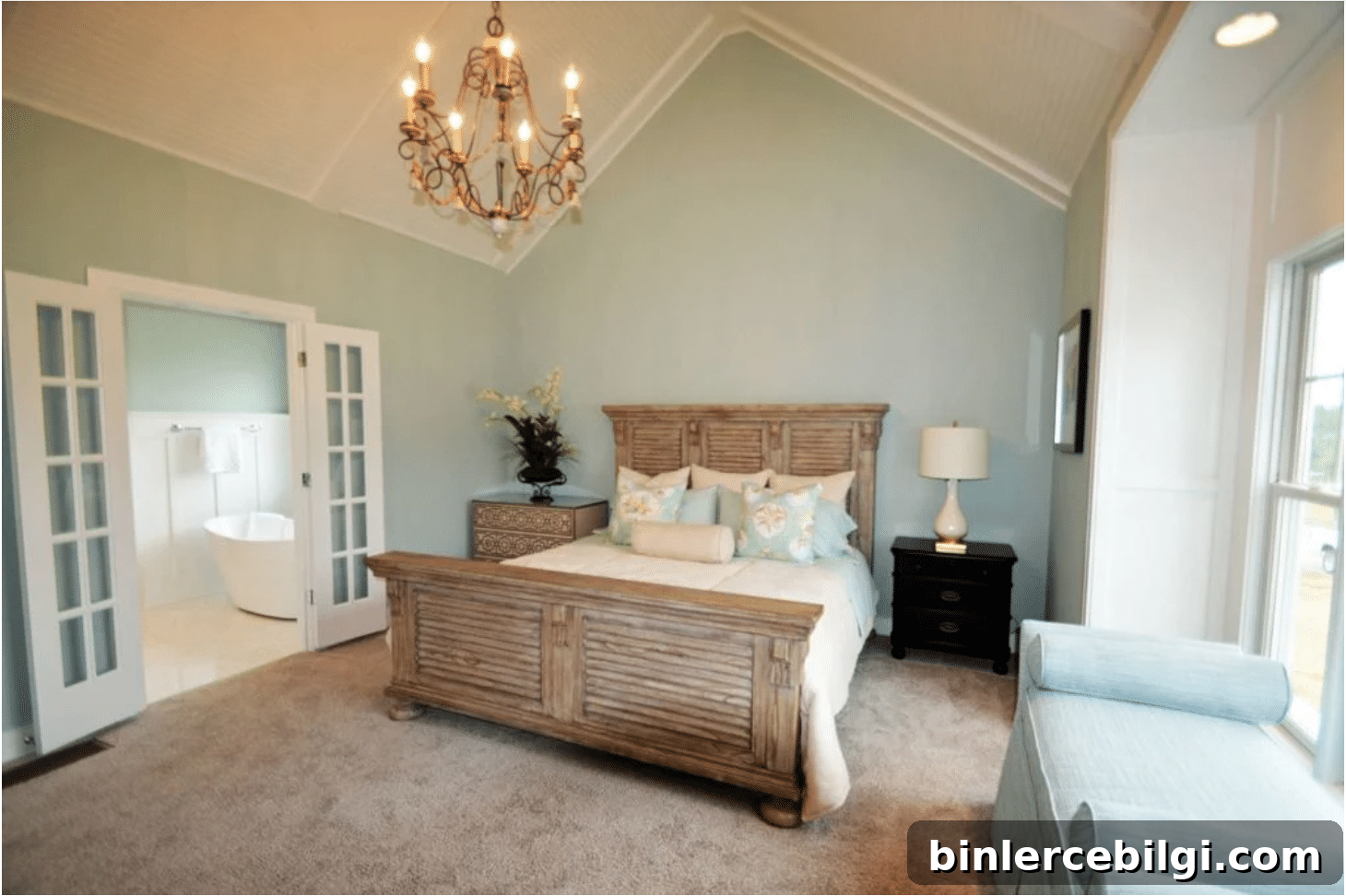 Bedroom Paint Colors That Create a Cozy, Relaxing Home (2026) 9 Rainwashed walls in bedroom