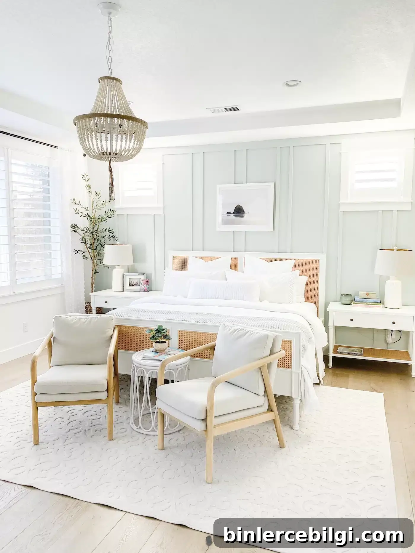 Bedroom Paint Colors That Create a Cozy, Relaxing Home (2026) 4 SW Sea Salt Painted Bedroom