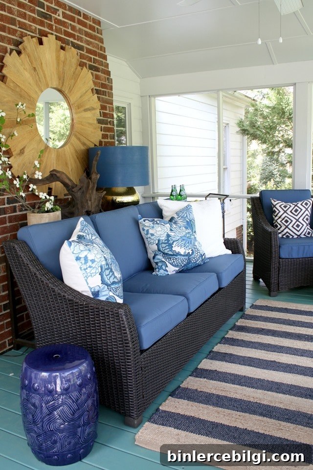 Mirror in Screened-in Porch