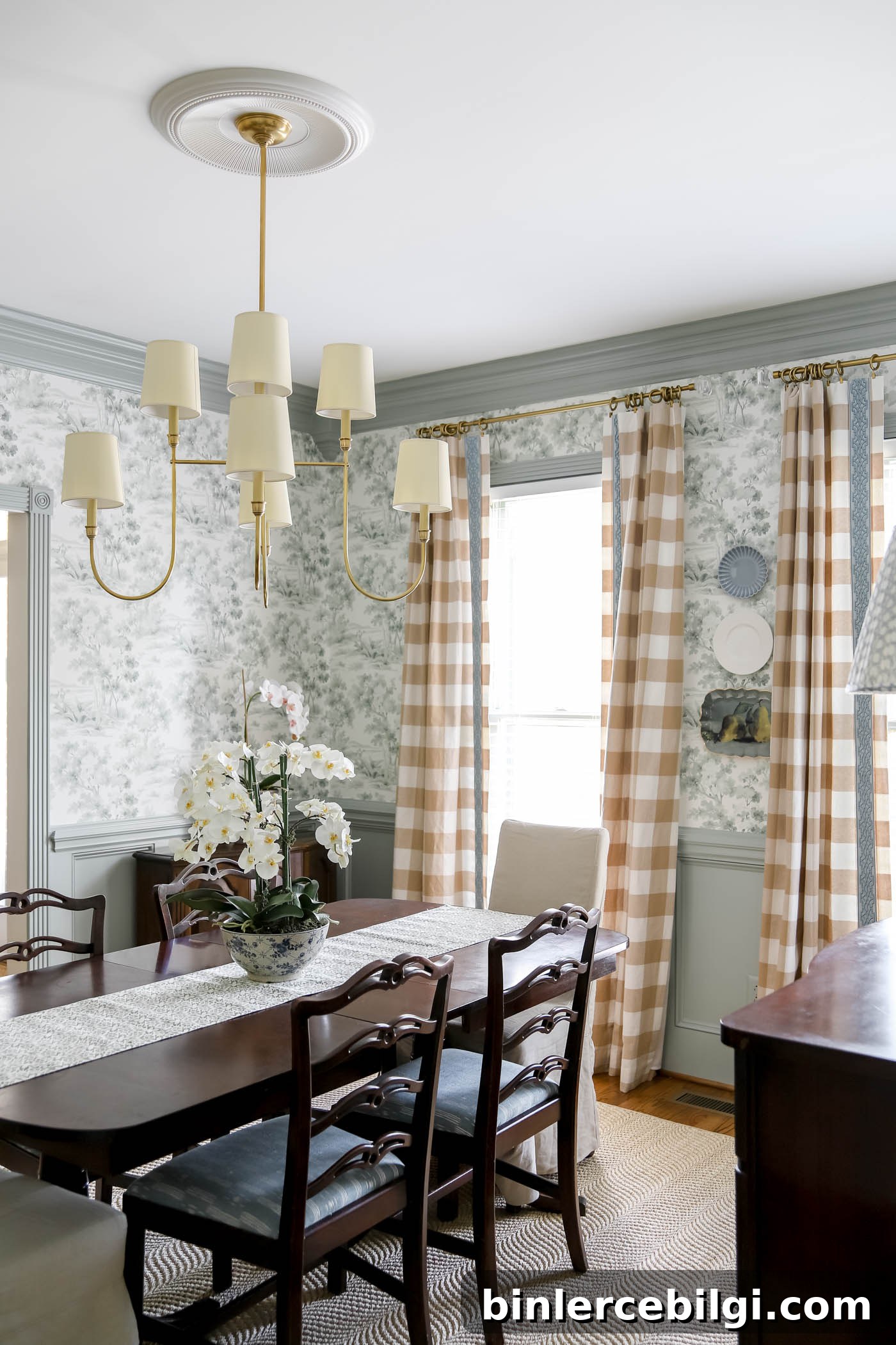 Buffalo Check Curtains in Dining Room