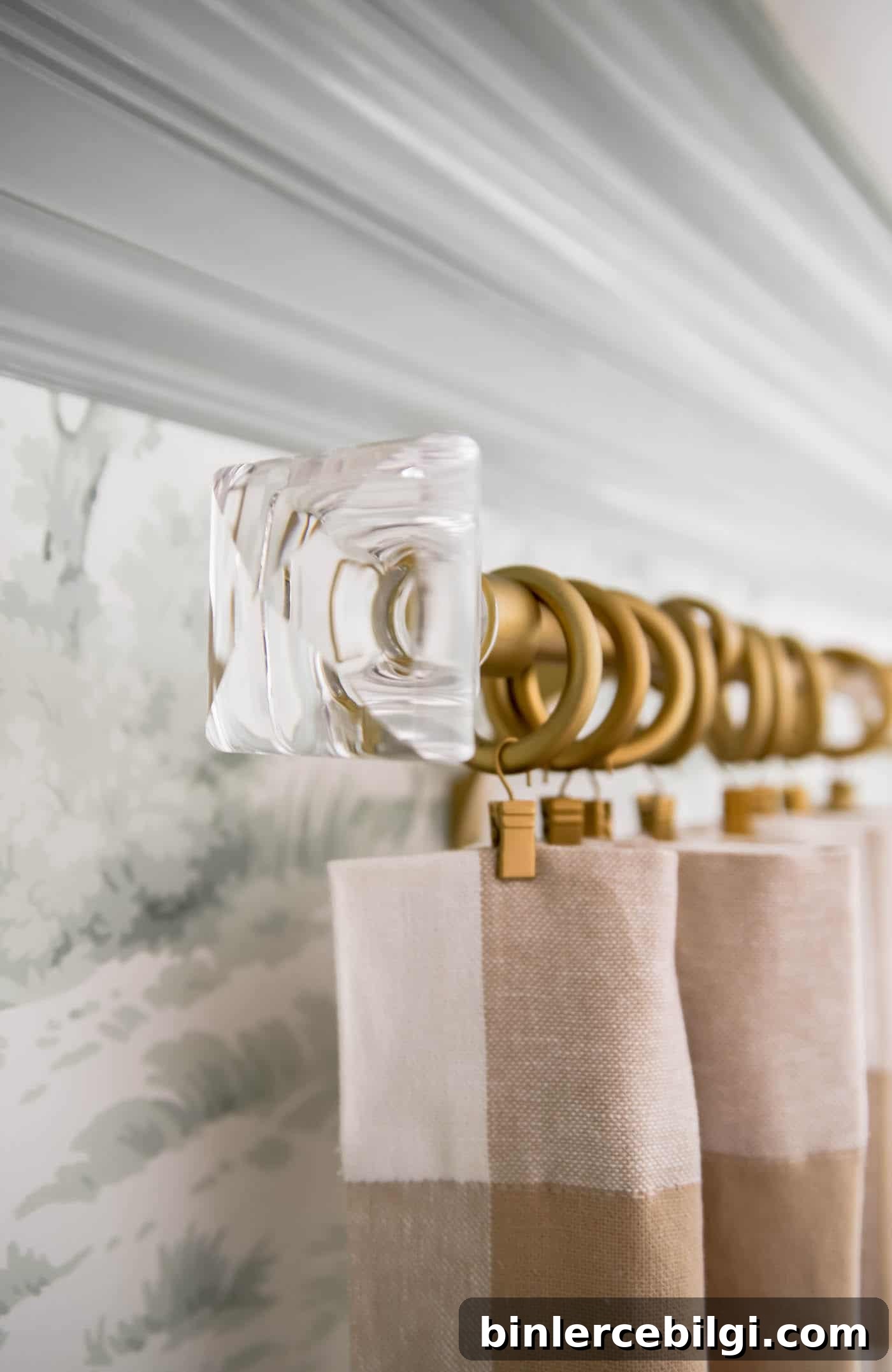 Square Glass Curtain Rod Finial