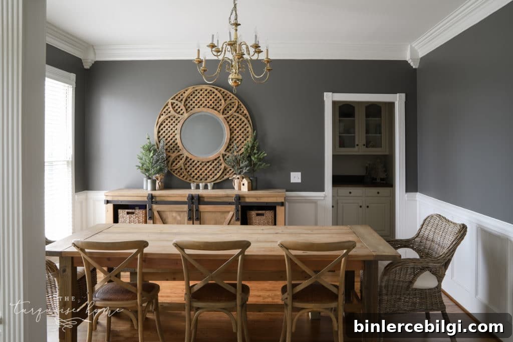 Kendall Charcoal Walls in Dining Room