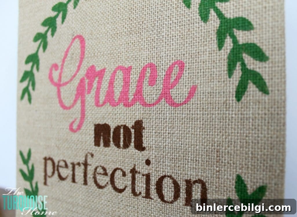 DIY Stenciled Burlap Art