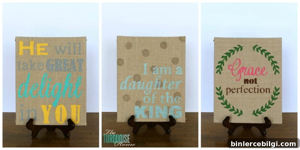 DIY Stenciled Burlap Art