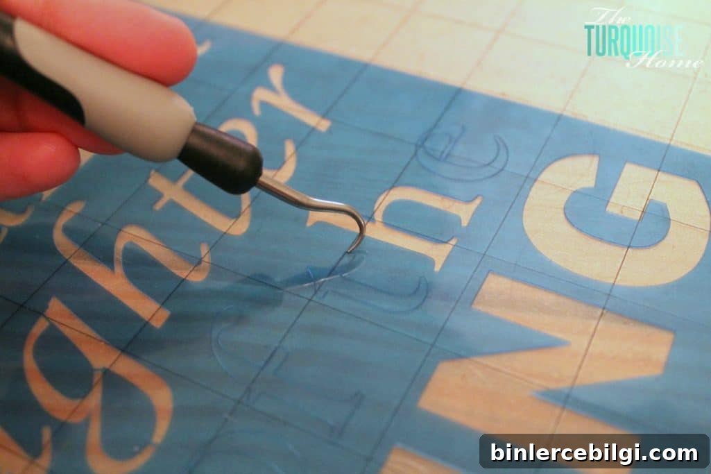 DIY Stenciled Burlap Art - weeding stencils