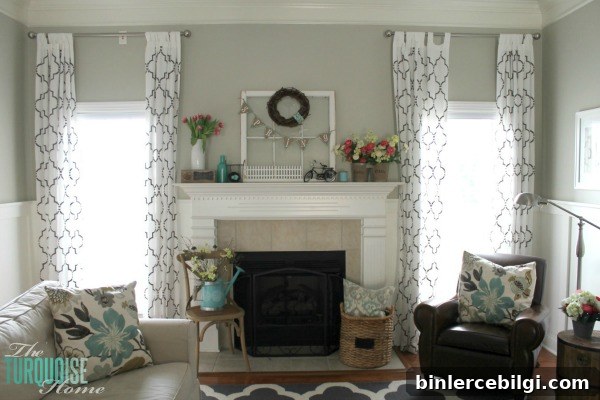 Pink & Turquoise Spring Mantel | TheTurquoiseHome.com