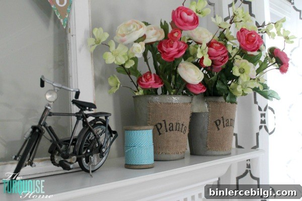 Pink & Turquoise Spring Mantel | TheTurquoiseHome.com