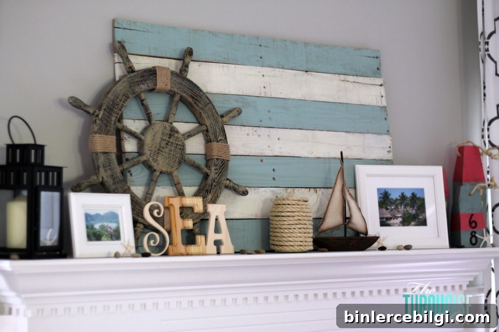 Lake Themed Summer Mantel {Reveal} | The Turquoise Home