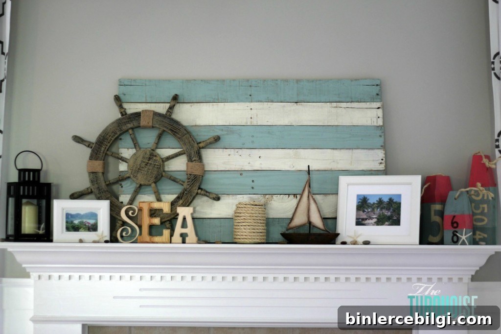 Lake Themed Summer Mantel {Reveal} | The Turquoise Home