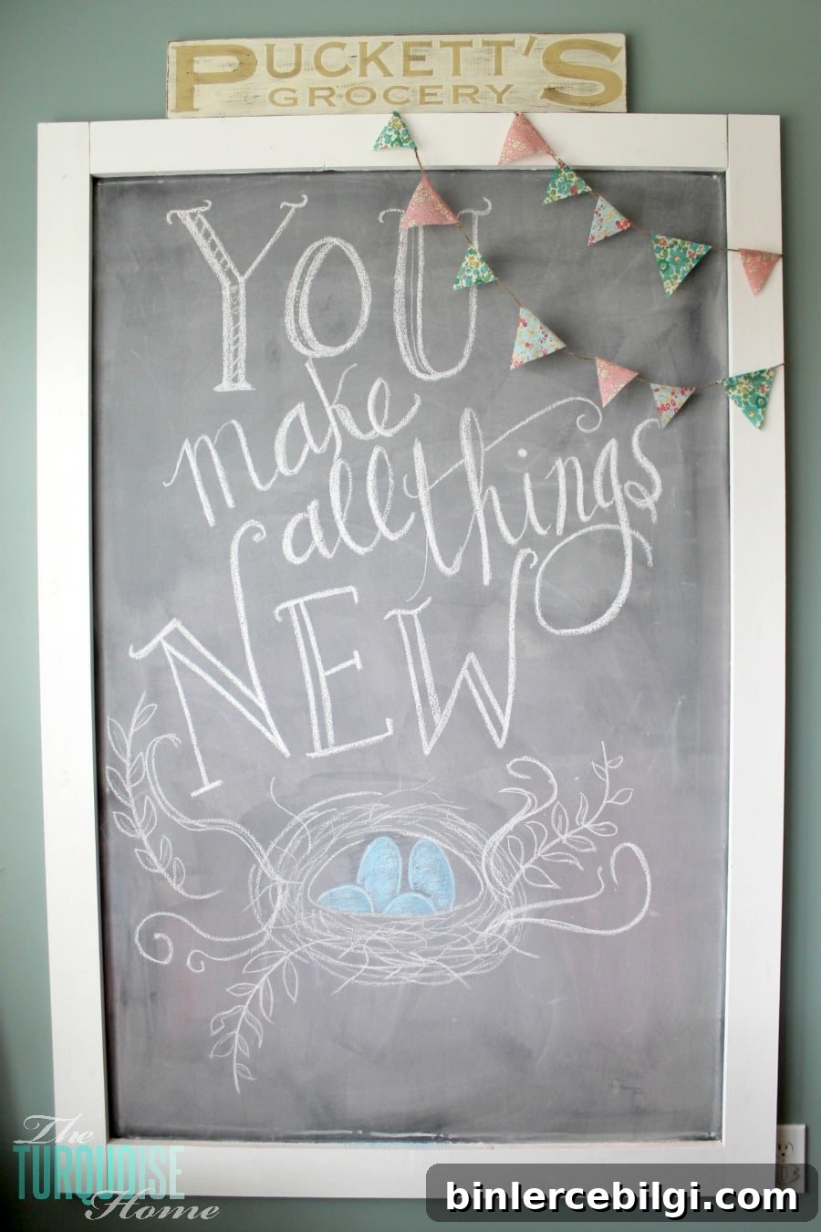Spring Chalkboard Art {You Make All Things New}