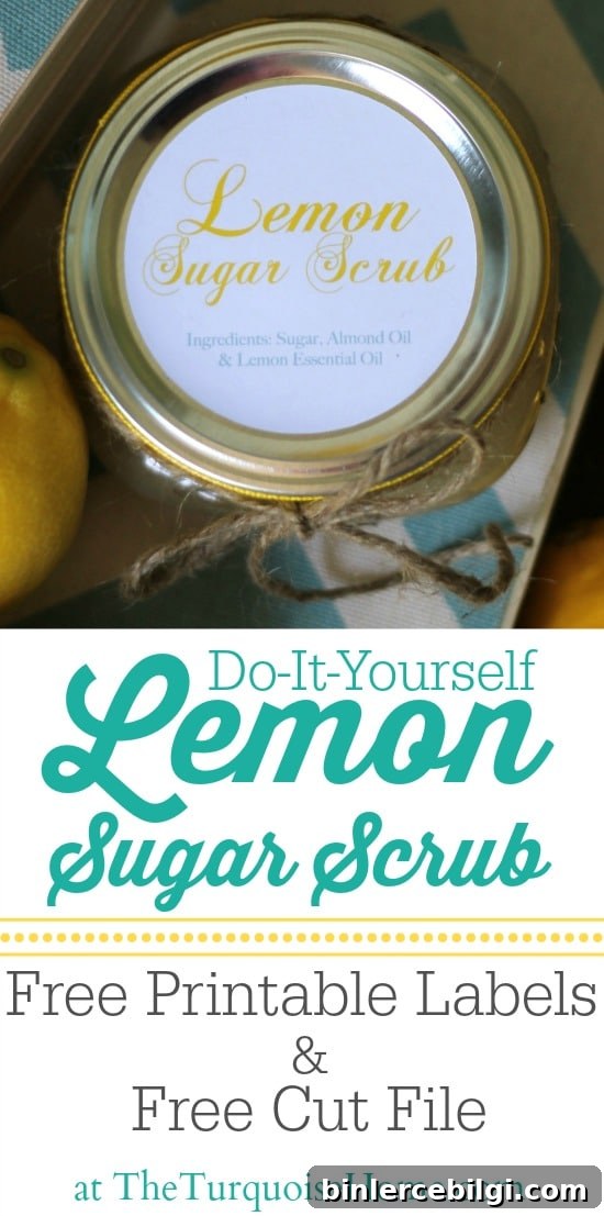 DIY Lemon Sugar Scrub with free printable labels