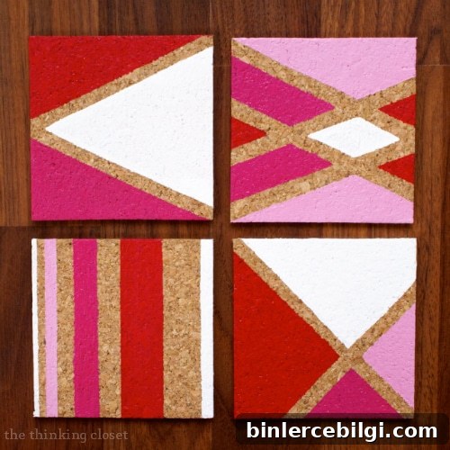 DIY Painted Cork Coasters