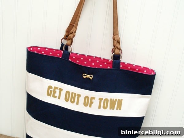 Stripe and Polkadot Tote Bag