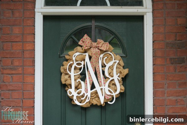 Wooden Monogram Burlap Wreath