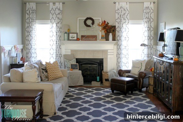 Turquoise and Orange Fall Home Tour | TheTurquoiseHome.com