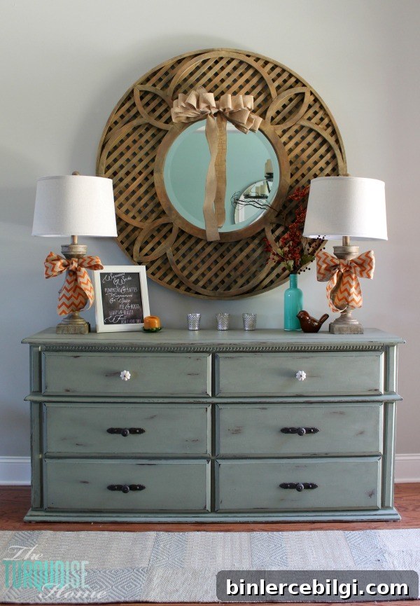 Turquoise and Orange Fall Home Tour | TheTurquoiseHome.com