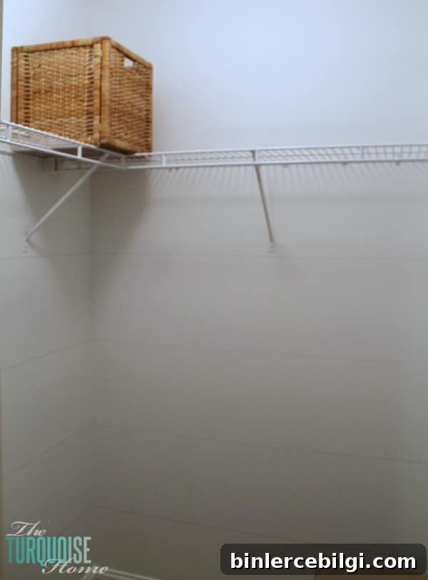 Marking shelf lines in the closet