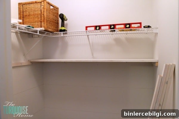 Shelf panels installed