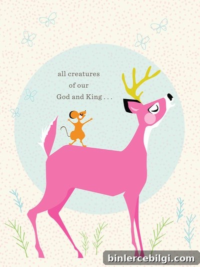 Woodland Nursery Ideas for Your Baby Girl 3 Deer and Mouse Singing Art Print