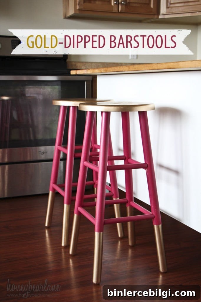 Gold-Dipped Barstools at honeybearlane