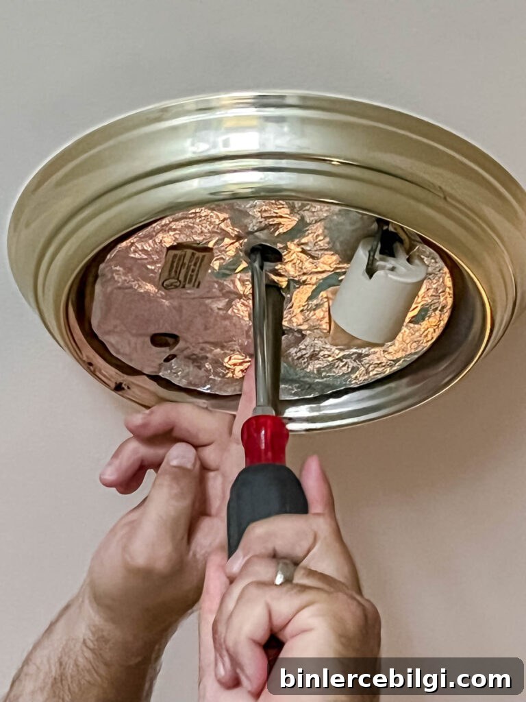 Remove old light fixture