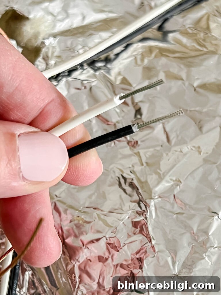 Leave 1/2 inch of wire exposed