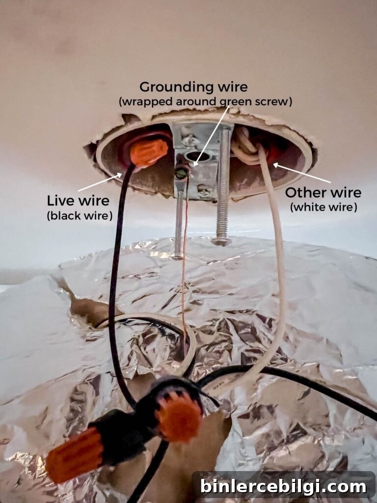 Attach new light fixture wires