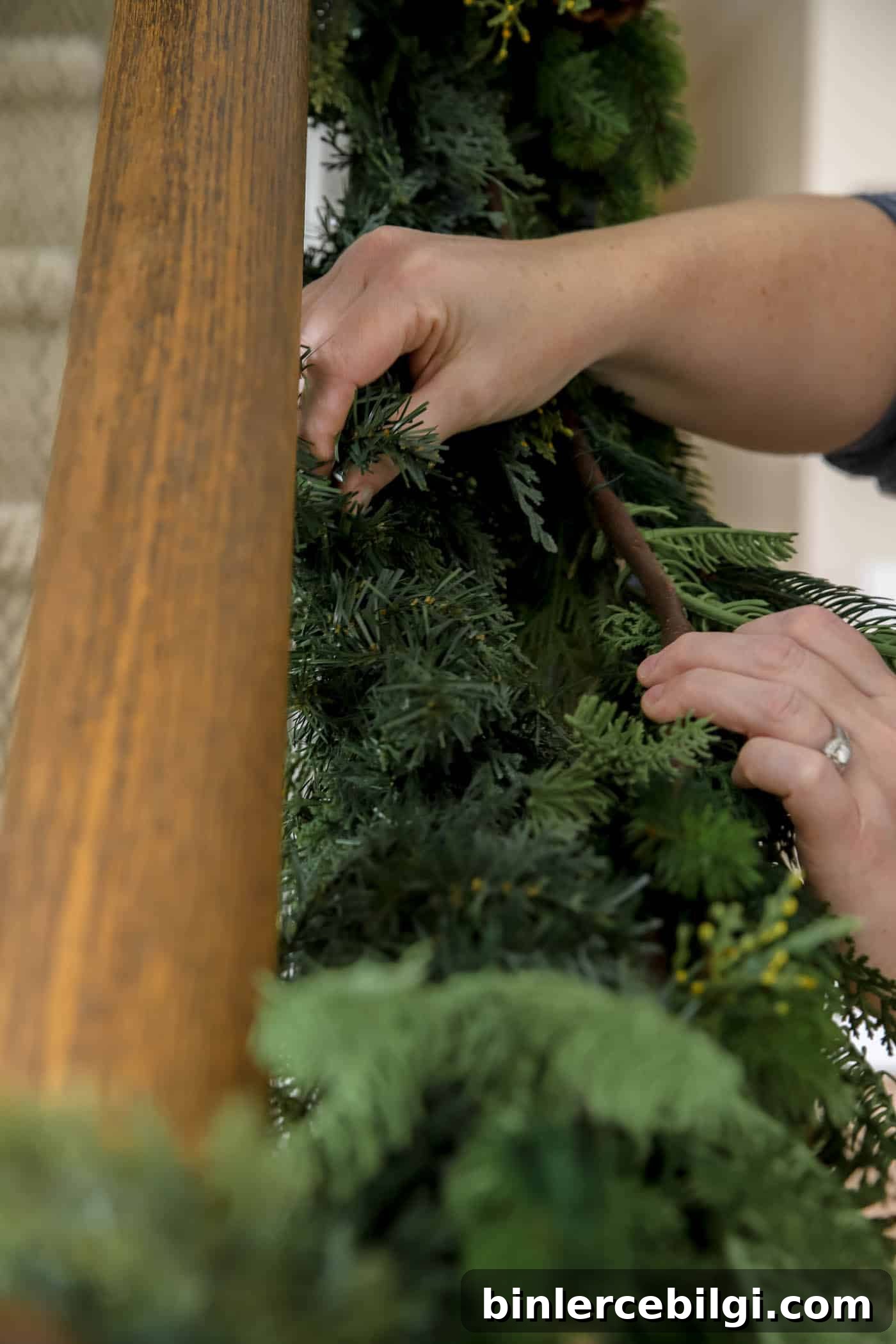 attach second garland to first garland