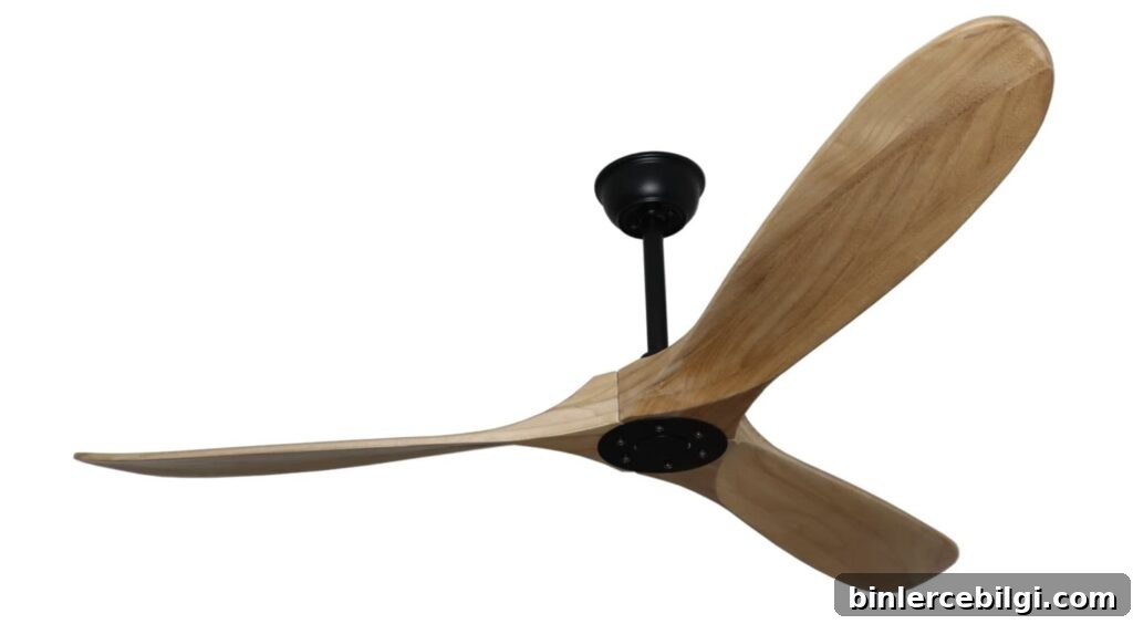 Modern natural wood ceiling fan