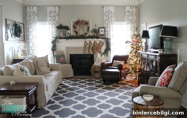 Simple Winter and Christmas Decor in the Living Room | TheTurquoiseHome.com