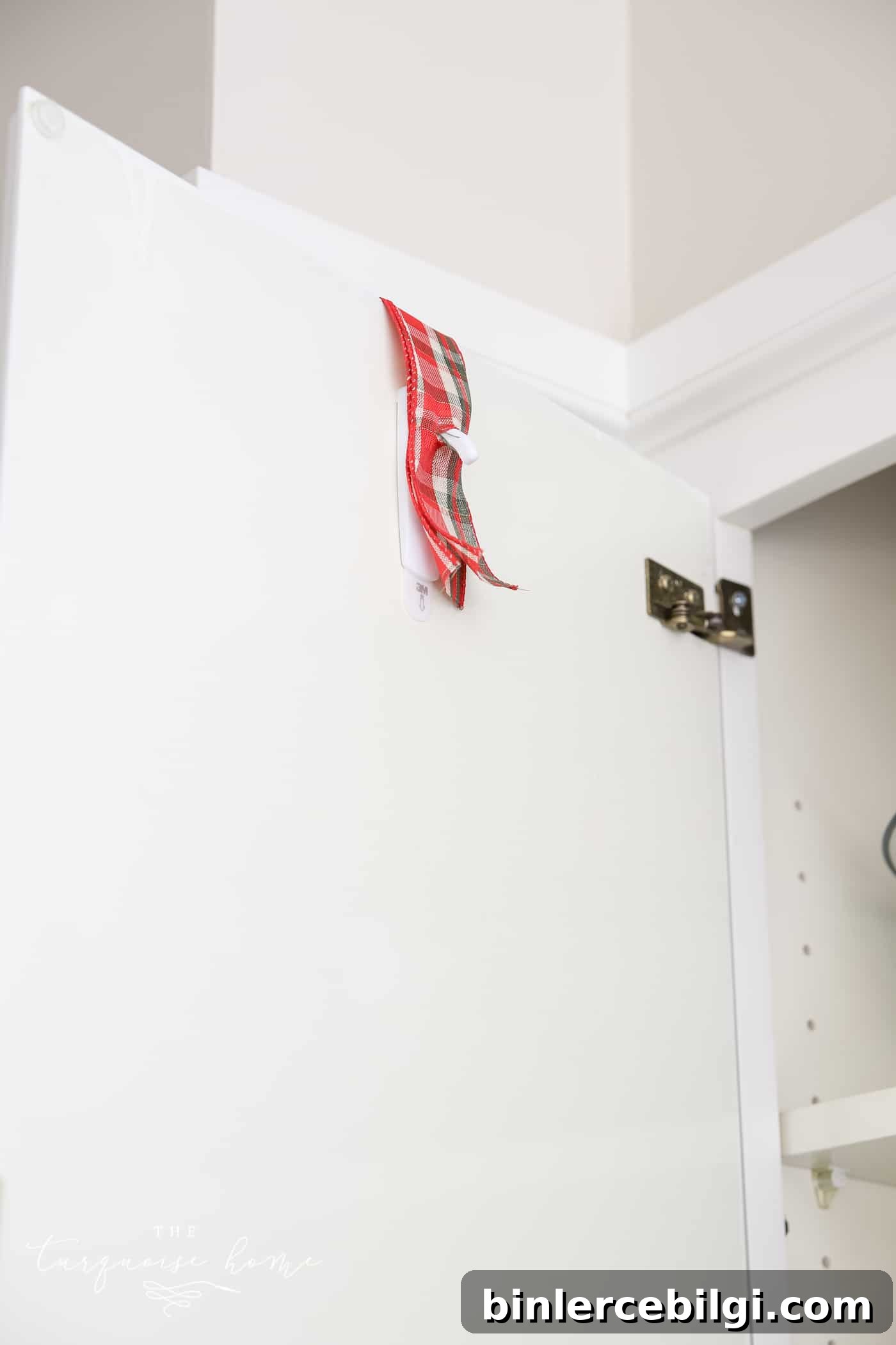 Hang Wreaths from Cabinets with Command Hooks