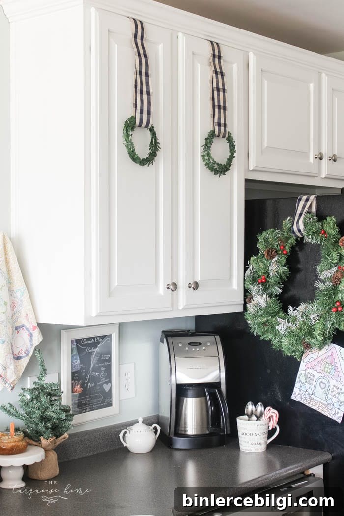 Gorgeous Kitchen Decor with DIY Christmas Kitchen Wreaths!