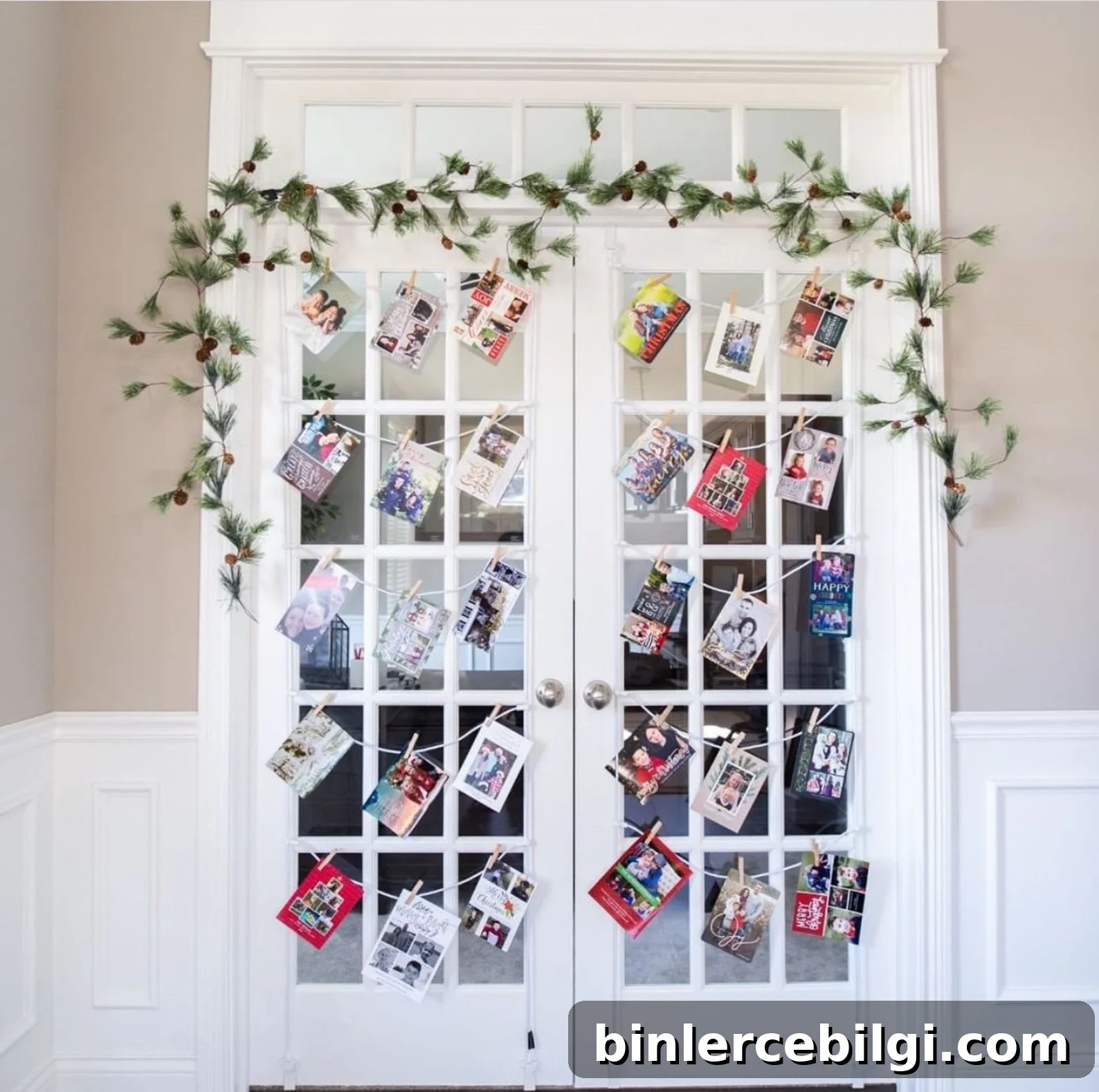 Over-the-door Christmas card holder