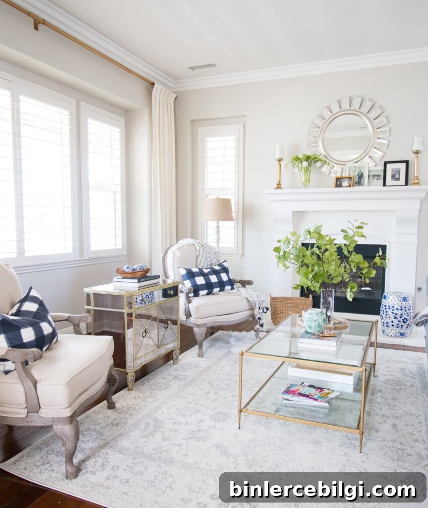 Benjamin Moore Pale Oak OC-20 Paint Color - Warm, Versatile Greige 5 Living room with Benjamin Moore Pale Oak walls and white trim