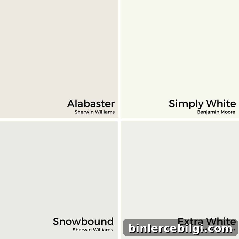 Sherwin-Williams Extra White SW 7006: Paint Color Guide 3 Snowbound vs. Alabaster Snowbound vs. Simply White Snowbound vs. Extra White