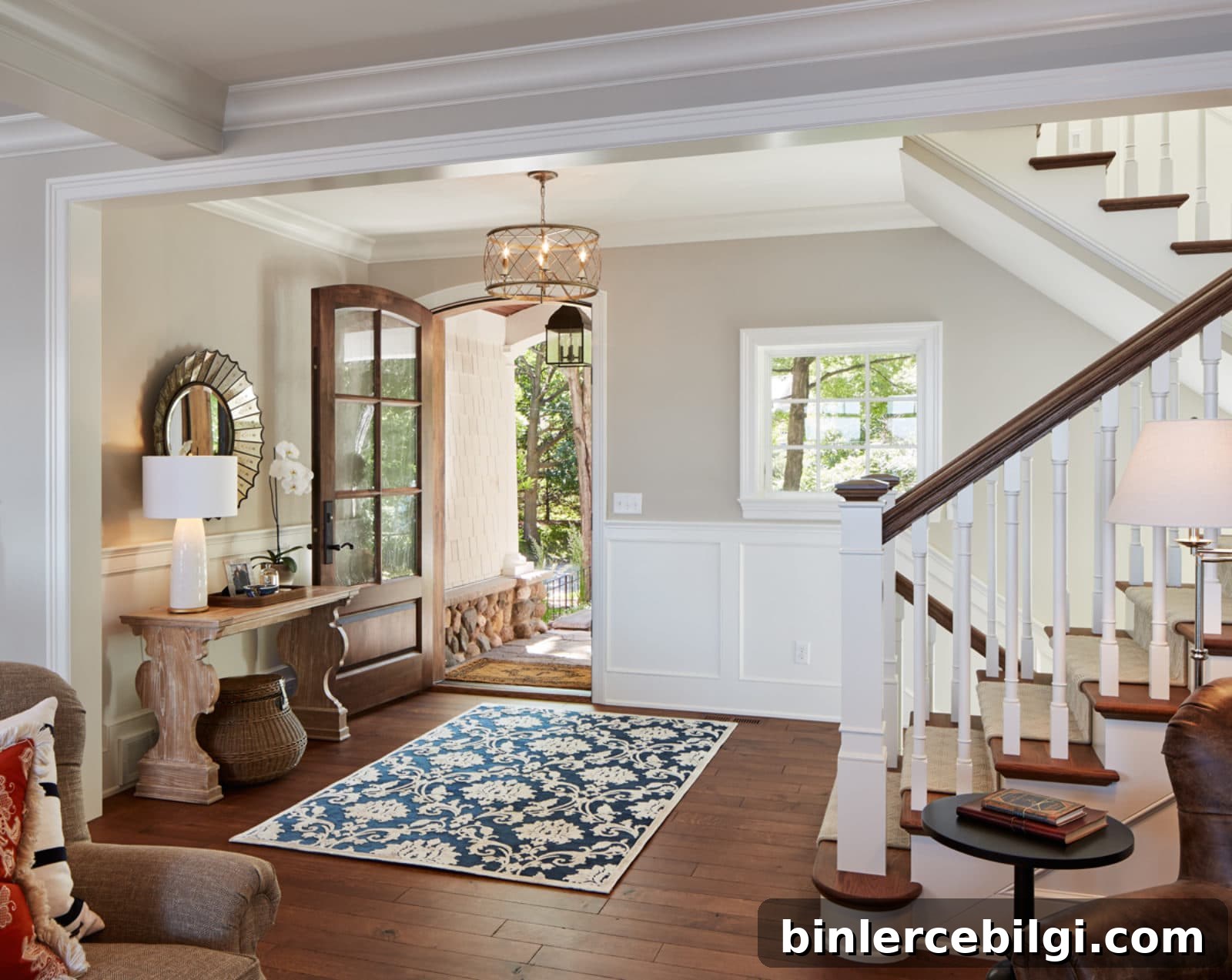 Accessible Beige in entry way featuring all warm neutral paint colors