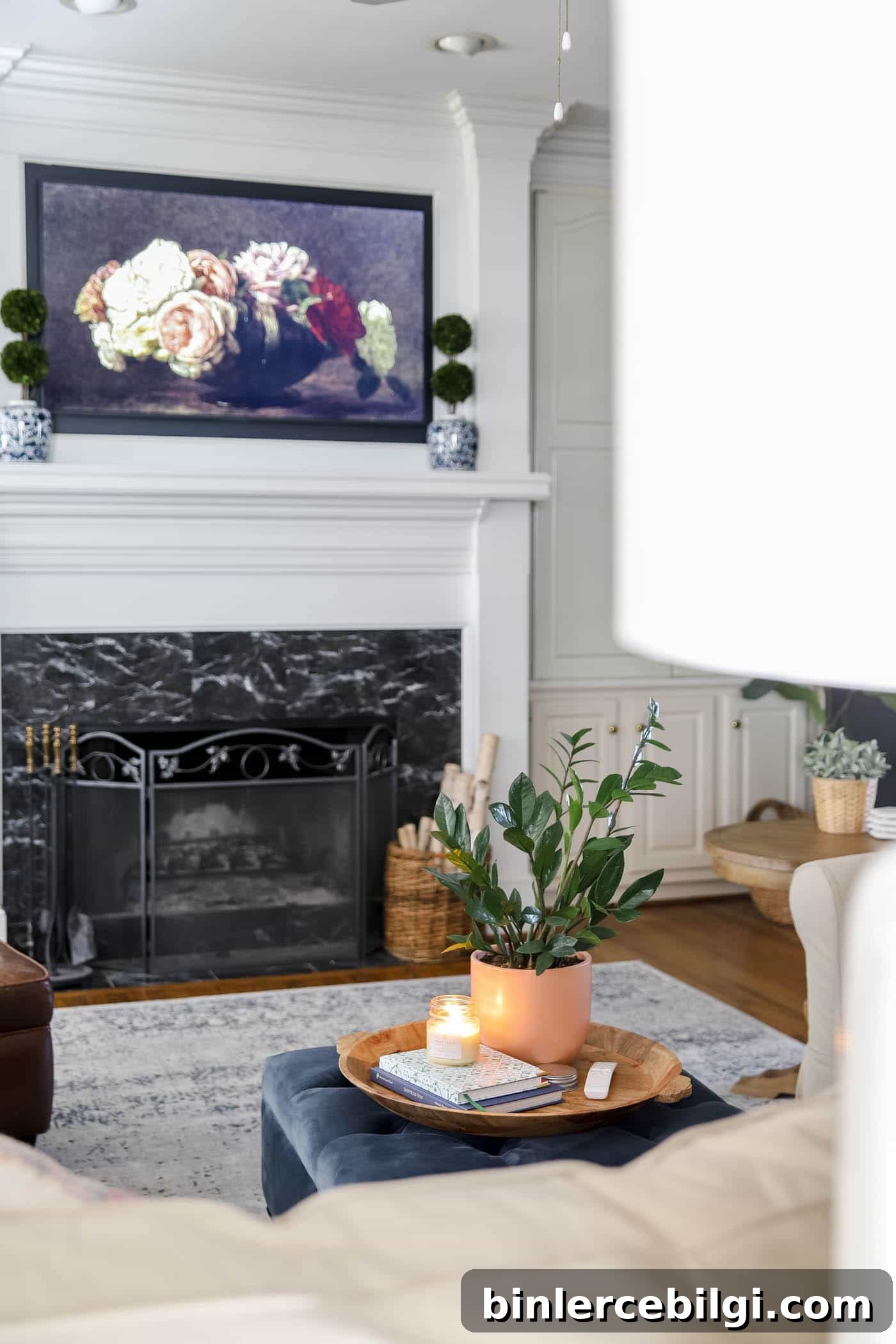 spring living room with TV