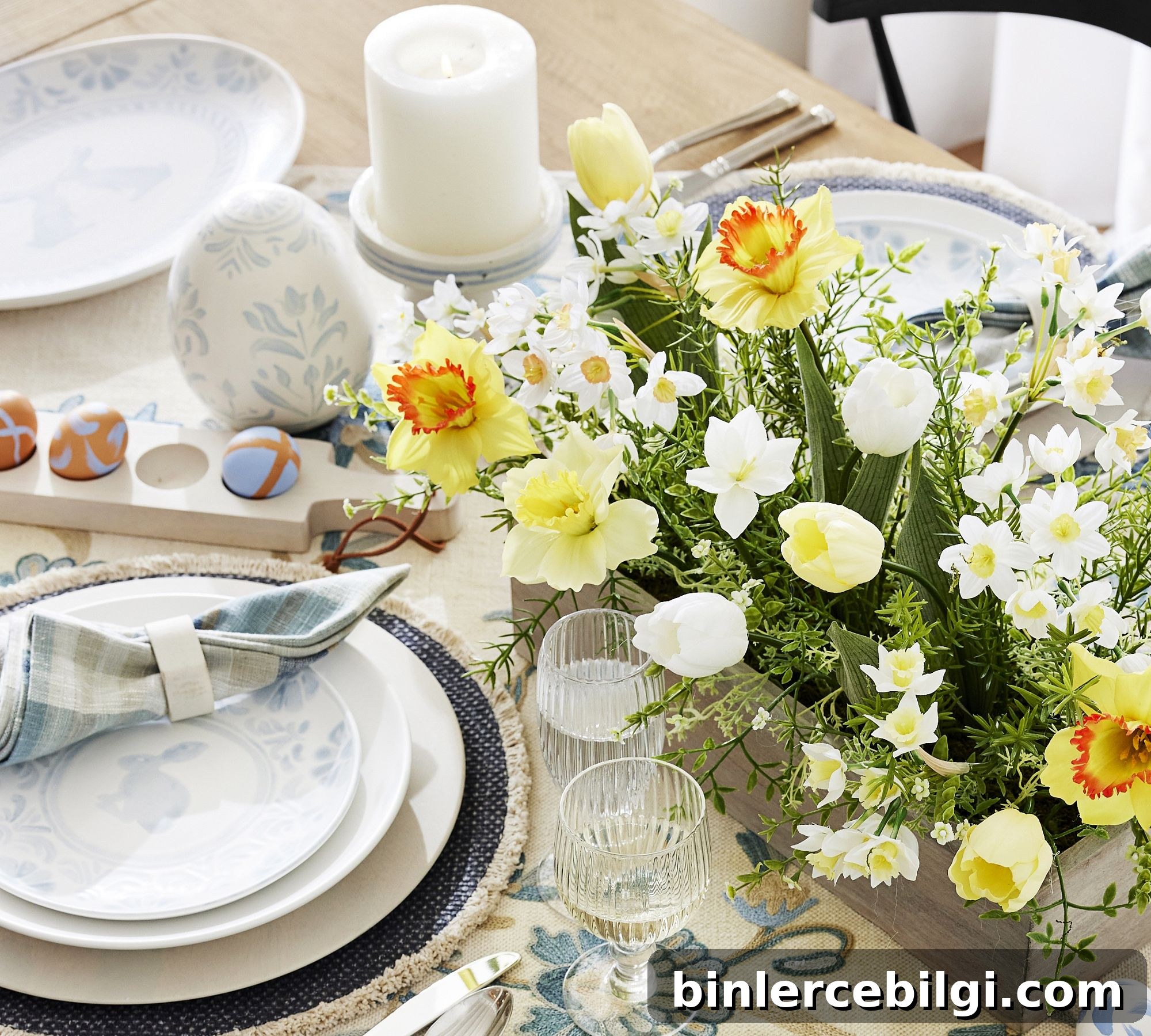 Spring-themed dishes and bunny salad plates